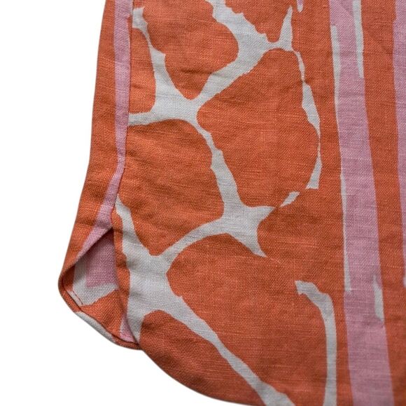 Lilly Pulitzer Target Dress Womens 2 Orange Mini Giraffe Linen Tropical Vacation - Picture 6 of 12
